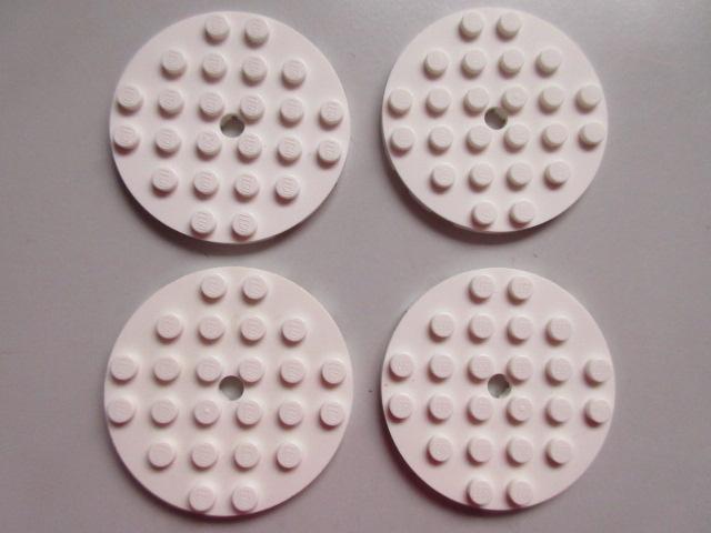 nr. 9370, 4 Witte ronde platen, 6x6, Ophalen of Verzenden, Zo goed als nieuw, Complete set, Lego