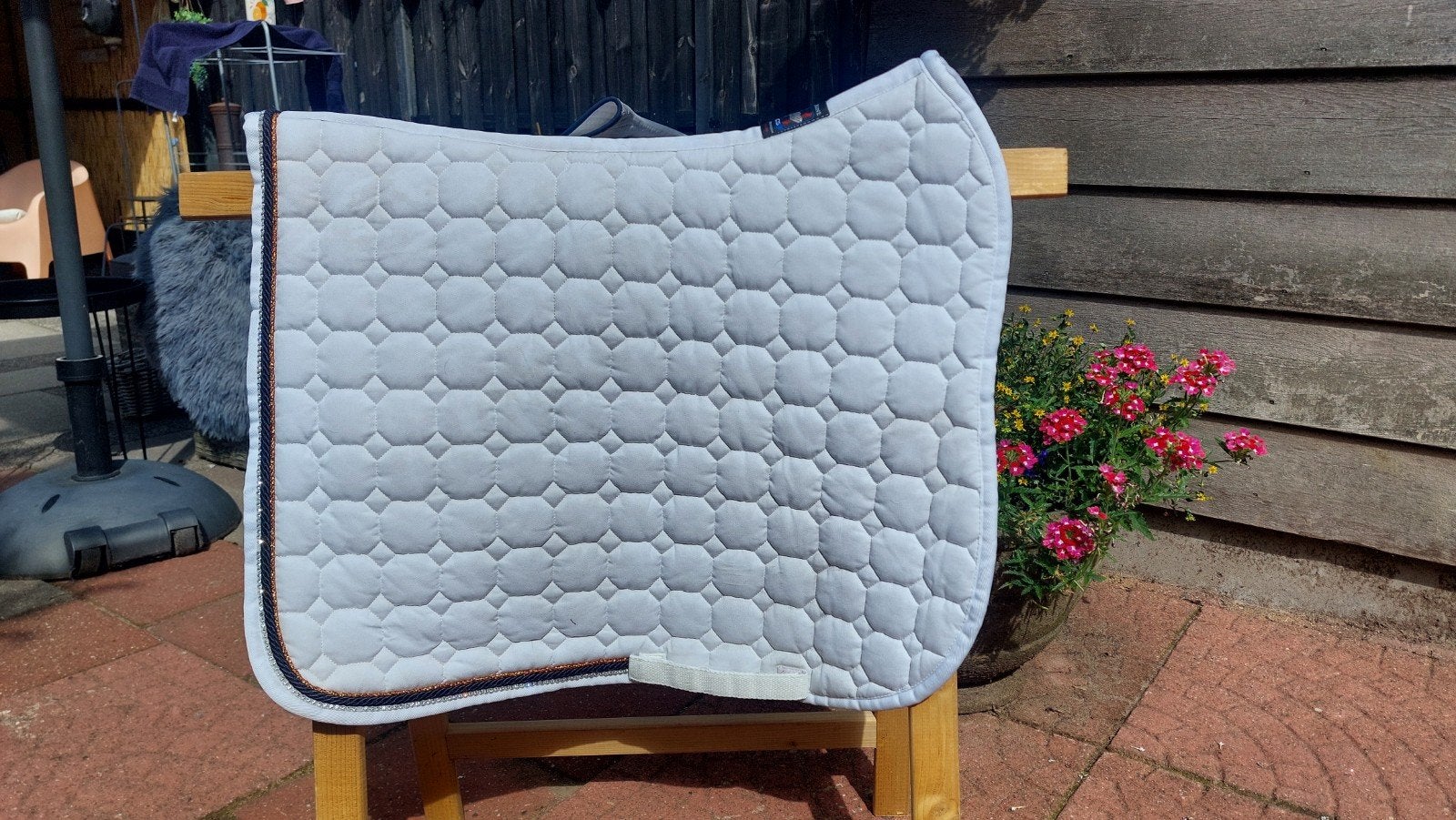 Equiline dressuurdekje met swarovski, Full (L), Wit, Dressuurdekje, Ophalen of Verzenden