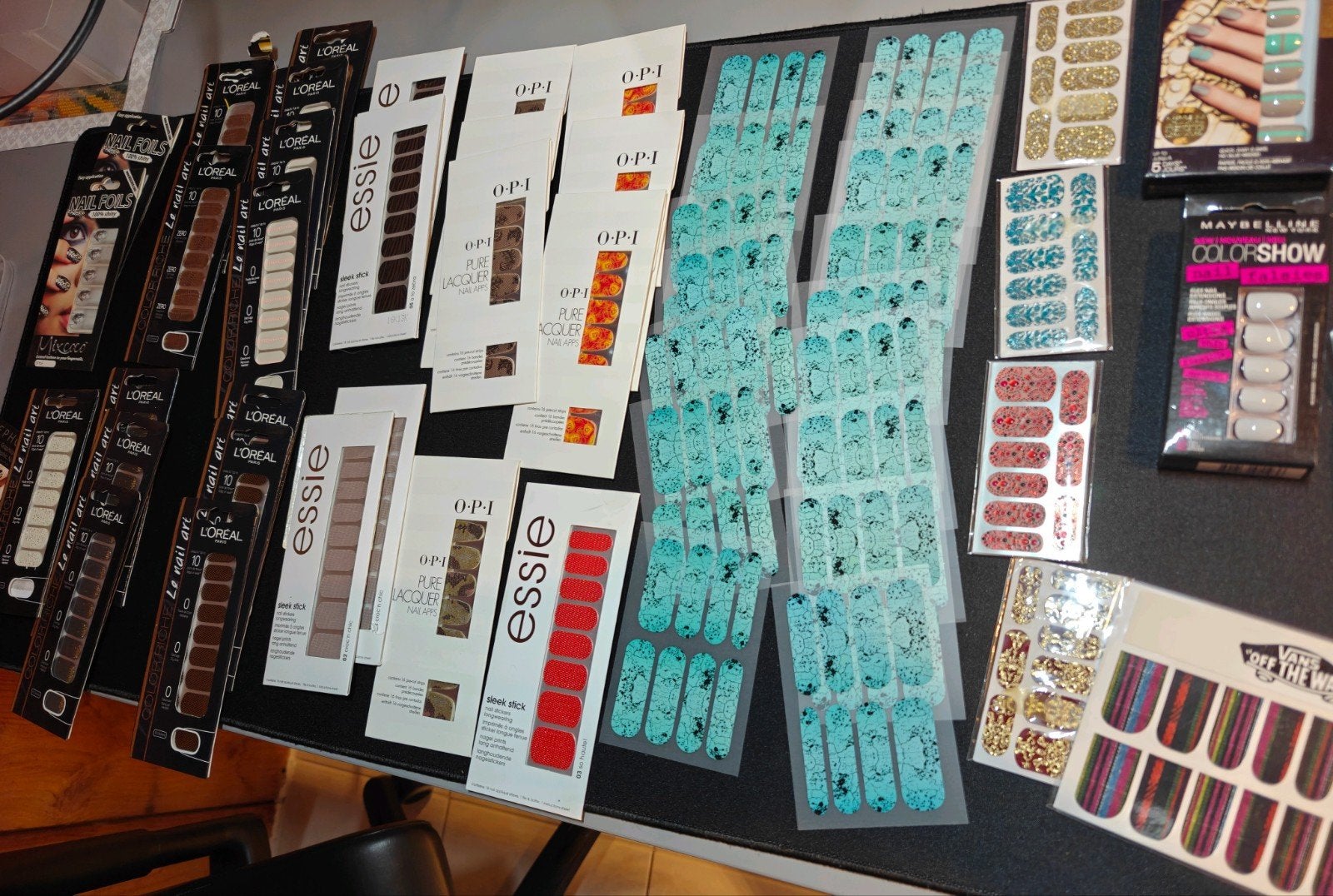 Grote collectie Nail Art Stickers / foils / wraps, Sieraden, Tassen en Uiterlijk, Ophalen of Verzenden, Zo goed als nieuw, Handen en Nagels