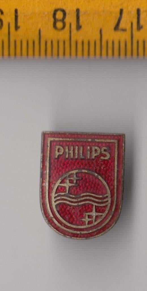 Philips Radio Logo emaille rood schildje embleem, Ophalen of Verzenden