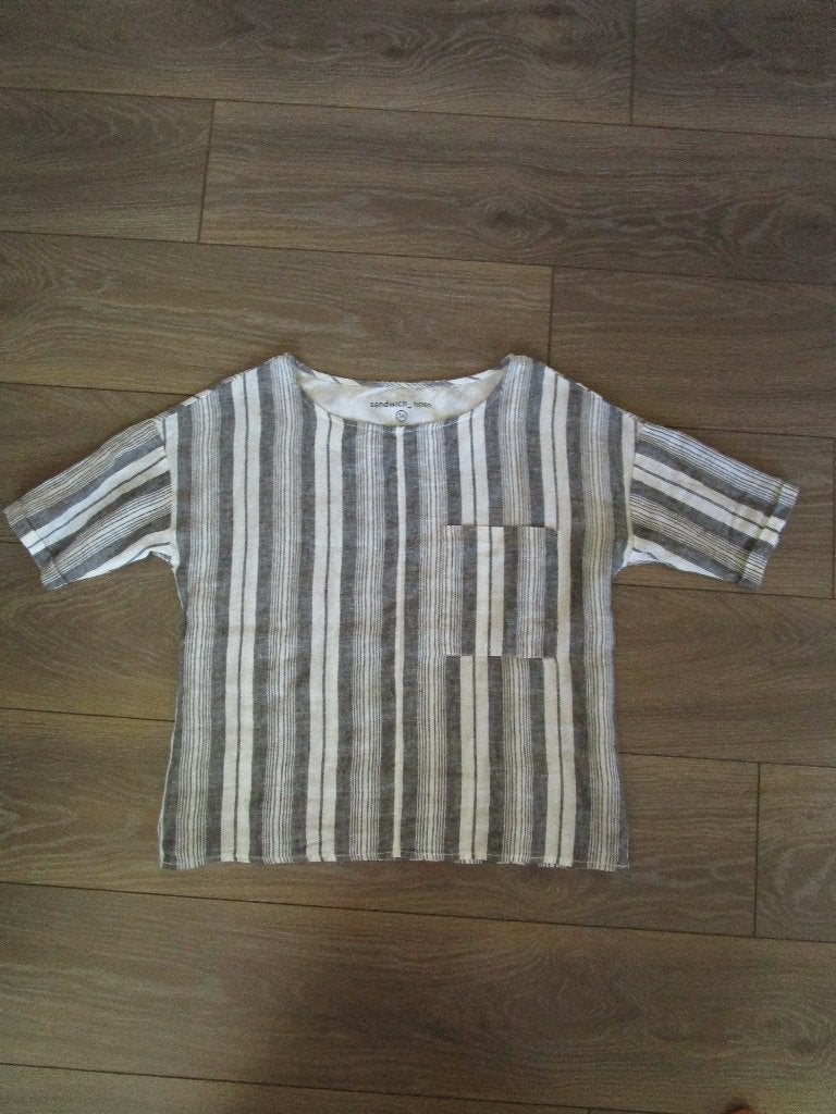 Linnen shirt merk Sandwich maat 34 z.g.a.n., Verzenden, Zo goed als nieuw, Maat 34 (XS) of kleiner, Grijs