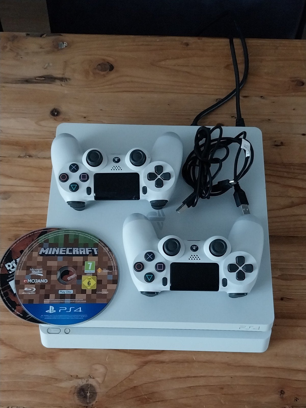 PlayStation 4 Slim/2x controller/Minecraft/werkend te zien, Spelcomputers en Games, Ophalen, Met 2 controllers, Slim, 500 GB