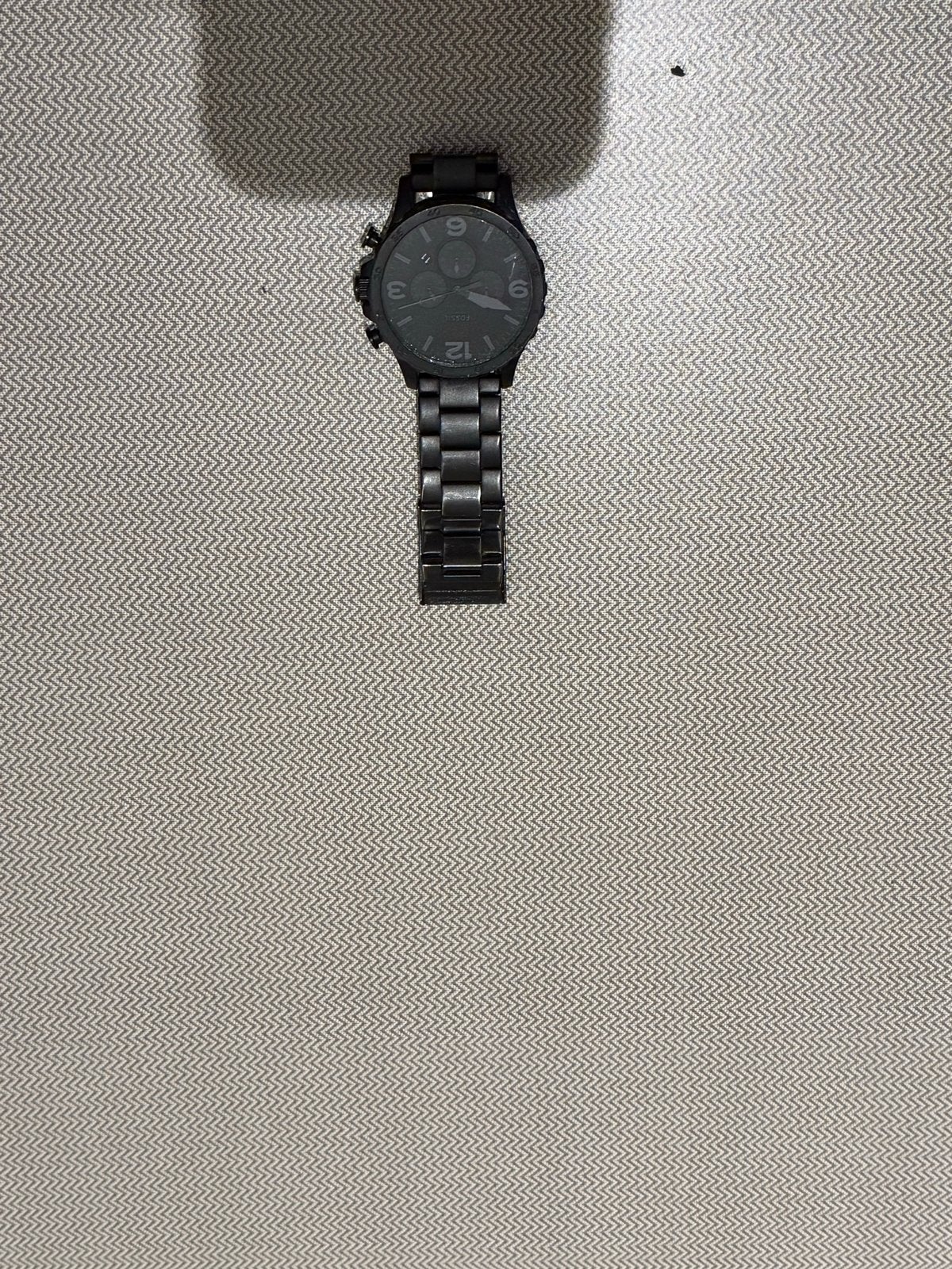 Fossil zwart herenhorloge - Batterij te vervangen, Overige merken, Gebruikt, Staal, Polshorloge