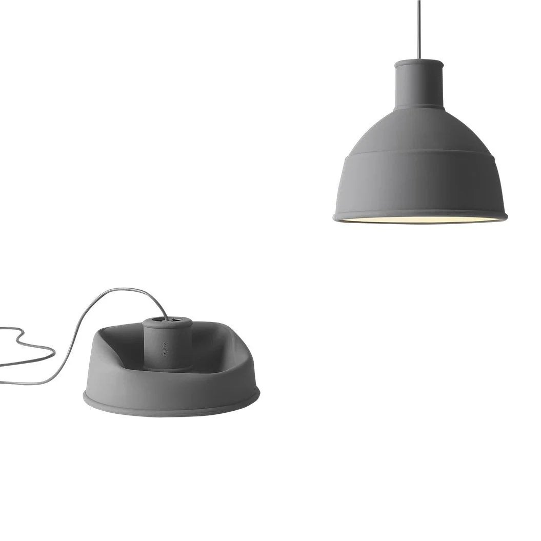 2x Muuto Unfold Hanglamp Grijs, Ophalen of Verzenden, Gebruikt, Kunststof