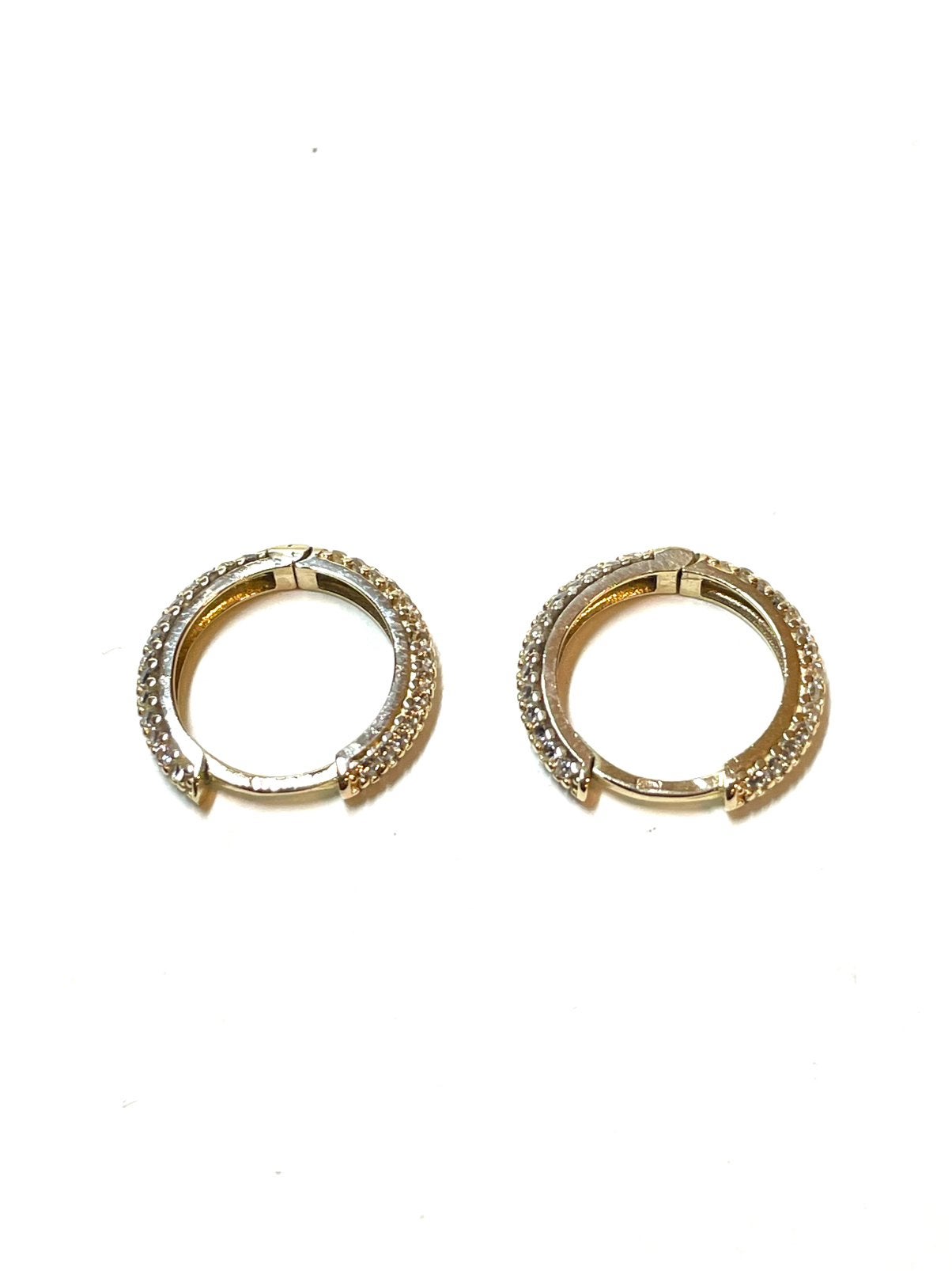 14k gouden oorbellen met zirkonia, Sieraden, Tassen en Uiterlijk, Oorbellen, Hangers, -, -, Ophalen of Verzenden
