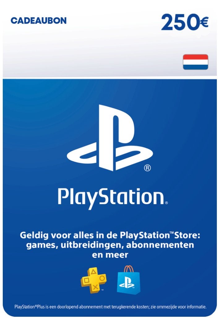 € 250 Playstation store tegoed (staat al op account), Eén persoon, Cadeaubon, Overige typen