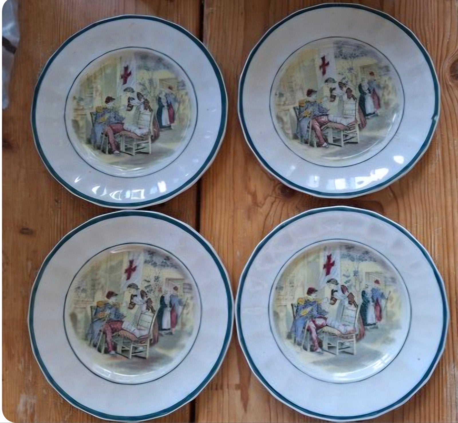 4x Napoleon ziekenhuisborden 18 cm - onbeschadigd, Antiek en Kunst, Ophalen of Verzenden