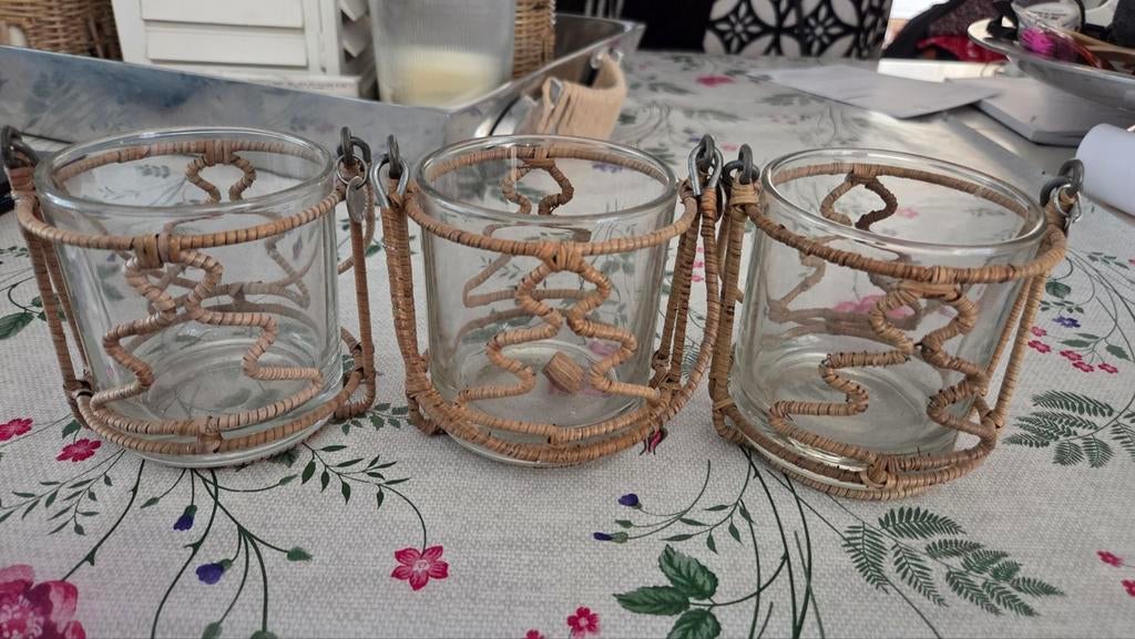 3x Riviera Maison Windlicht Kerst, Overige materialen, Bruin, Ophalen of Verzenden, Zo goed als nieuw
