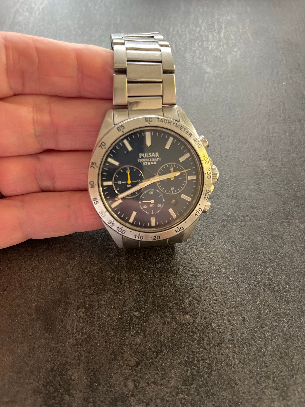 Pulsar Herenhorloge - Weinig gedragen met lichte kras, Sieraden, Tassen en Uiterlijk, Overige merken, Gebruikt, Staal, Polshorloge