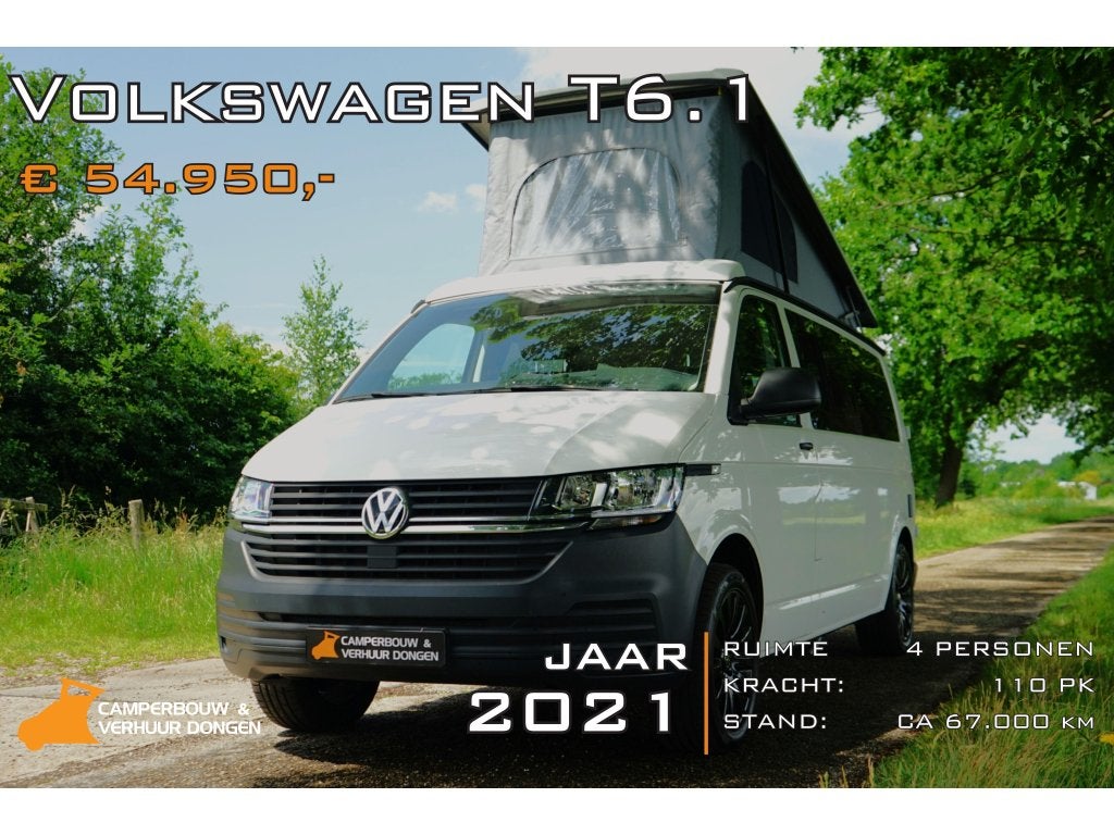 Volkswagen Transporter T6.1 4 pers Camper bj 2021, Caravans en Kamperen, Campers, Koelkast, Volkswagen, Berliner Ring 2, 38440 Wolfsburg, Duitsland