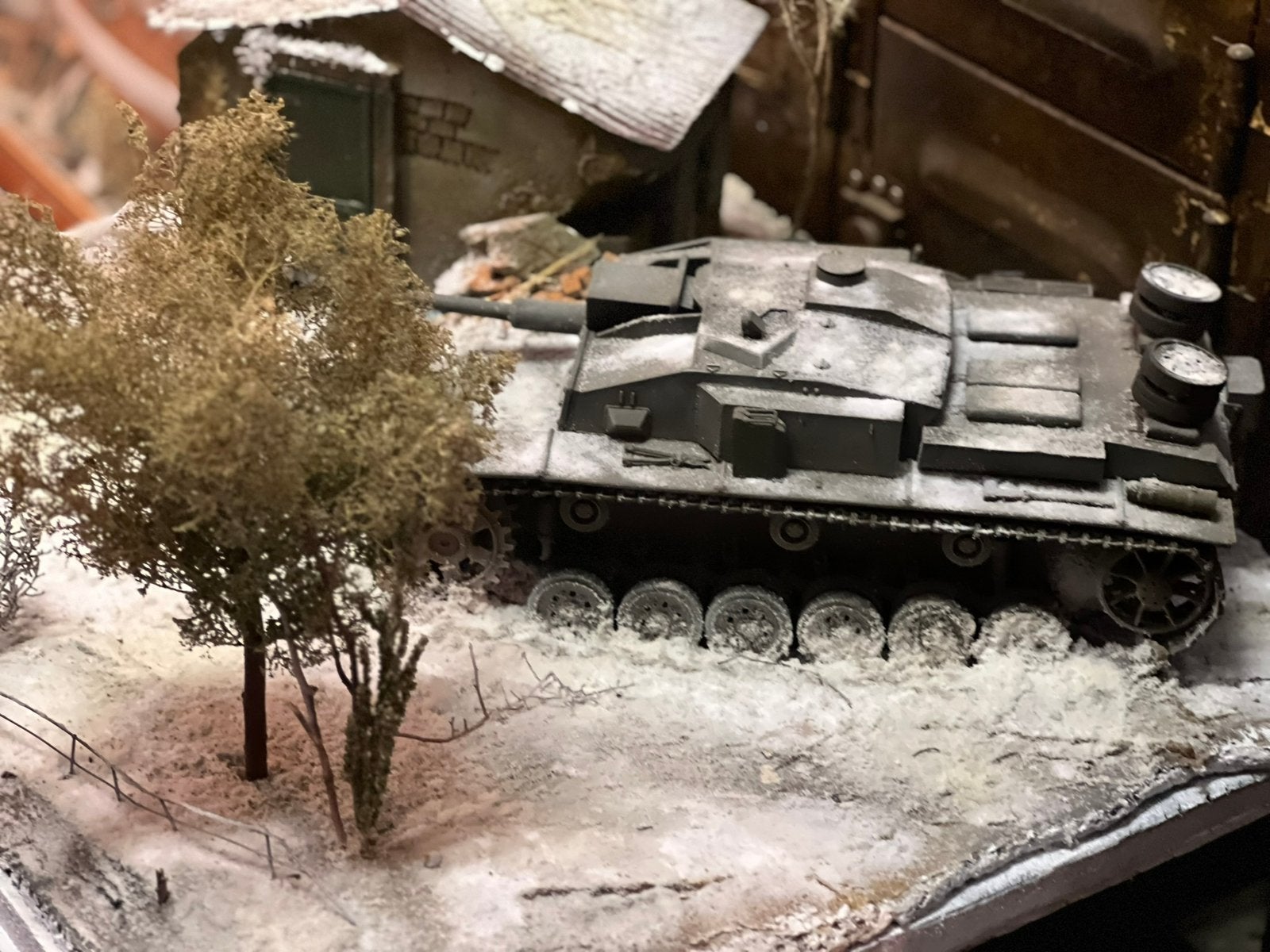 Grote WO2 1/16 diorama op onderstel Duitse Tank, Ophalen, Groter dan 1:35, Nvt, Nvt