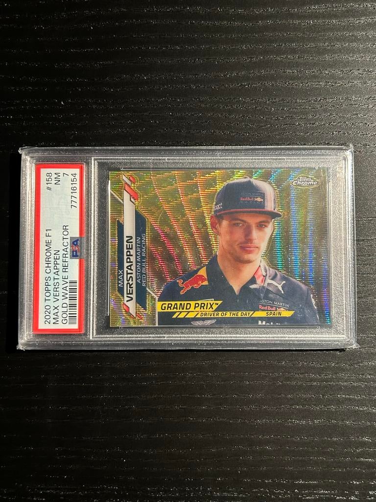 2020 Topps Chrome F1 Max Verstappen Gold Wave Refractor PSA, Ophalen of Verzenden, Zo goed als nieuw, Formule 1