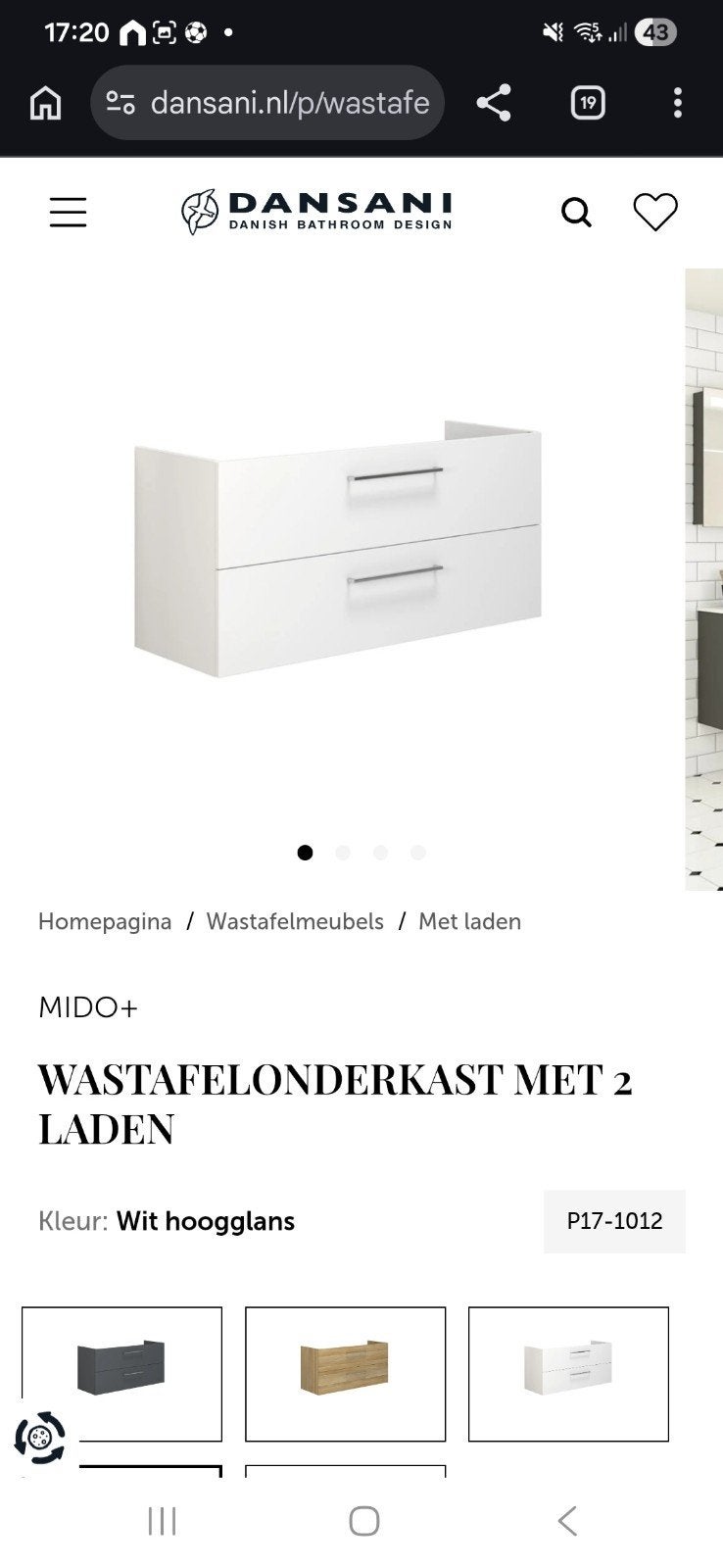 Dansani Mido+ badmeubel, Deens design, NIEUW!, Huis en Inrichting, Badkamer | Badkamermeubels, Ophalen, 100 tot 150 cm, Nieuw