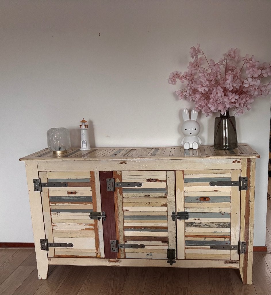 Dressoir van sloophout, Ophalen, Gebruikt, 150 tot 200 cm, 25 tot 50 cm