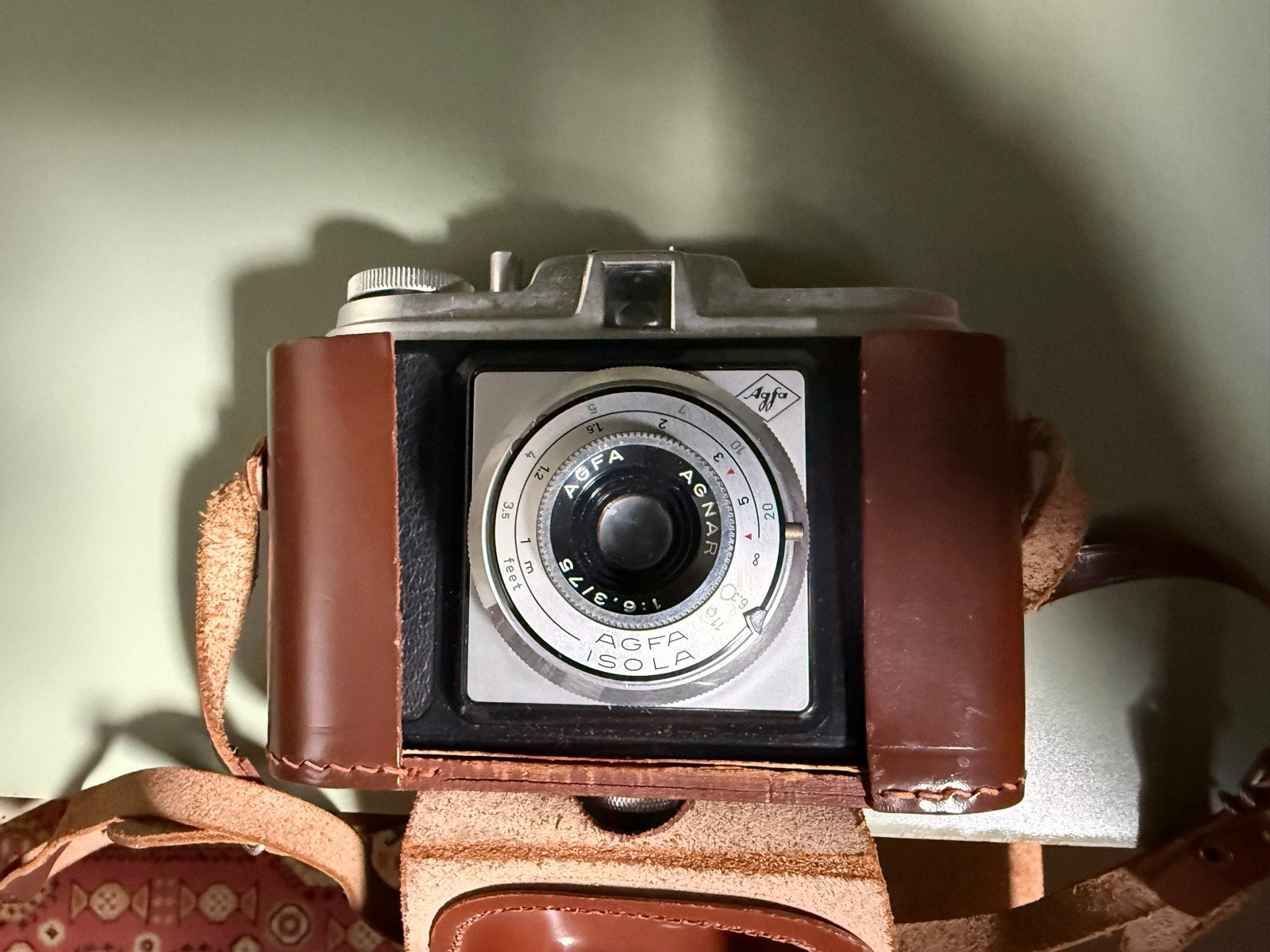 Agfa Isola vintage filmcamera met lederen hoes, Ophalen of Verzenden, Gebruikt, Compact, Overige Merken