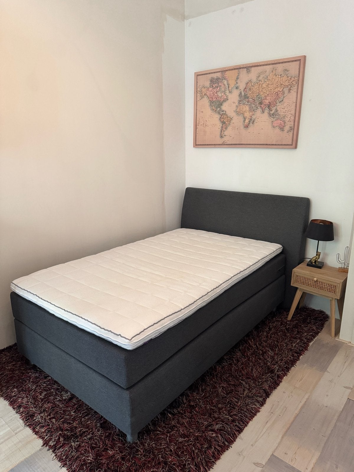 Boxspring 120x200 antraciet - TotaalBED, Ophalen, 90 cm, Zo goed als nieuw, Twijfelaar