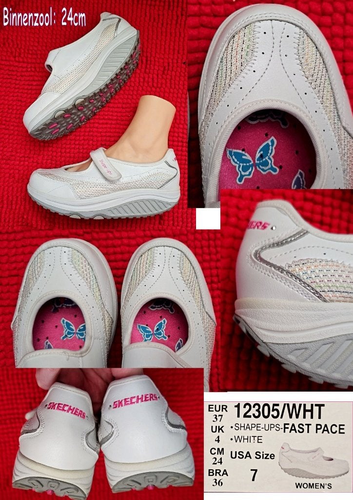 Witte SKECHERS SHAPE-UPS met de doos en CD maat 37 zgan, Kleding | Dames, Schoenen, Skechers, Wit, Ophalen of Verzenden, Sneakers of Gympen