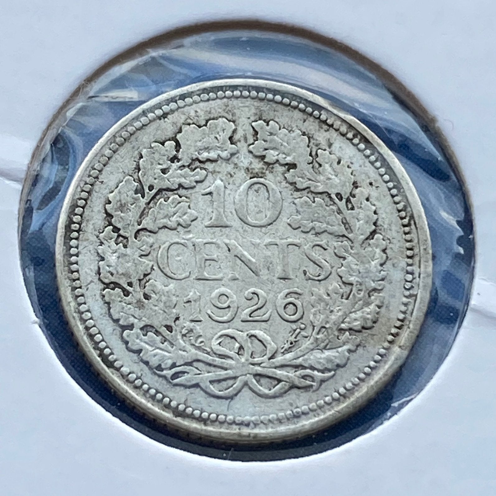 10 Cent / Dubbeltje Zilver uit 1926 van Wilhelmina, Verzenden, Zilver, 10 cent, Koningin Wilhelmina