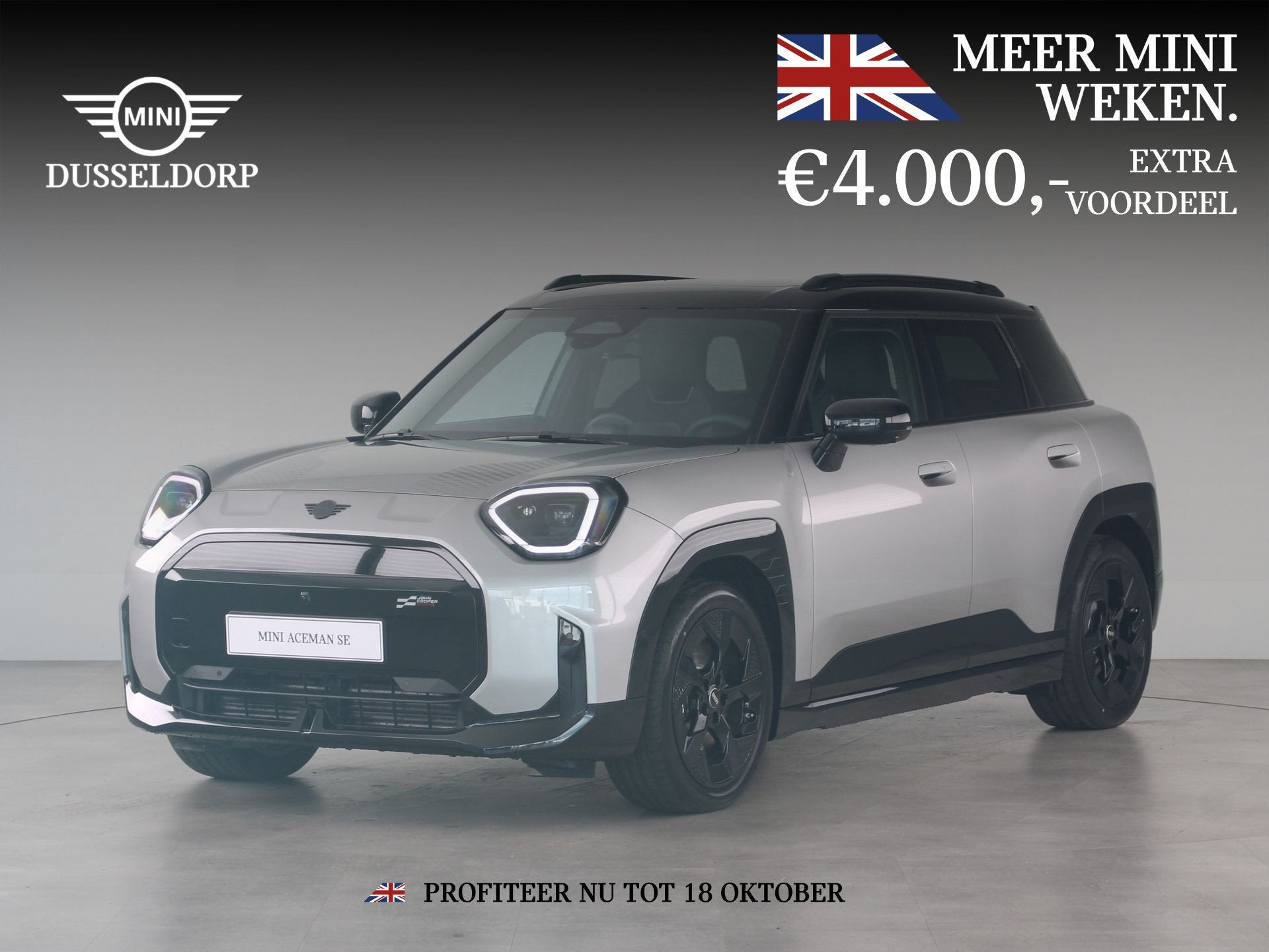 MINI Aceman SE John Cooper Works Pakket L PRIVATE LEASE EUR, Auto's, Dealer onderhouden, Zwart, Verwarmde buitenspiegels, Zwart