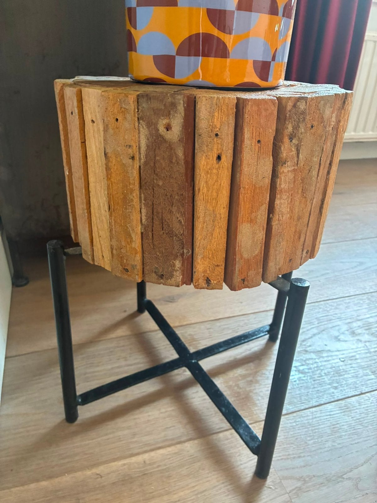 Bijzettafel, Huis en Inrichting, Tafels | Bijzettafels, Minder dan 55 cm, Gebruikt, Rond, Ophalen