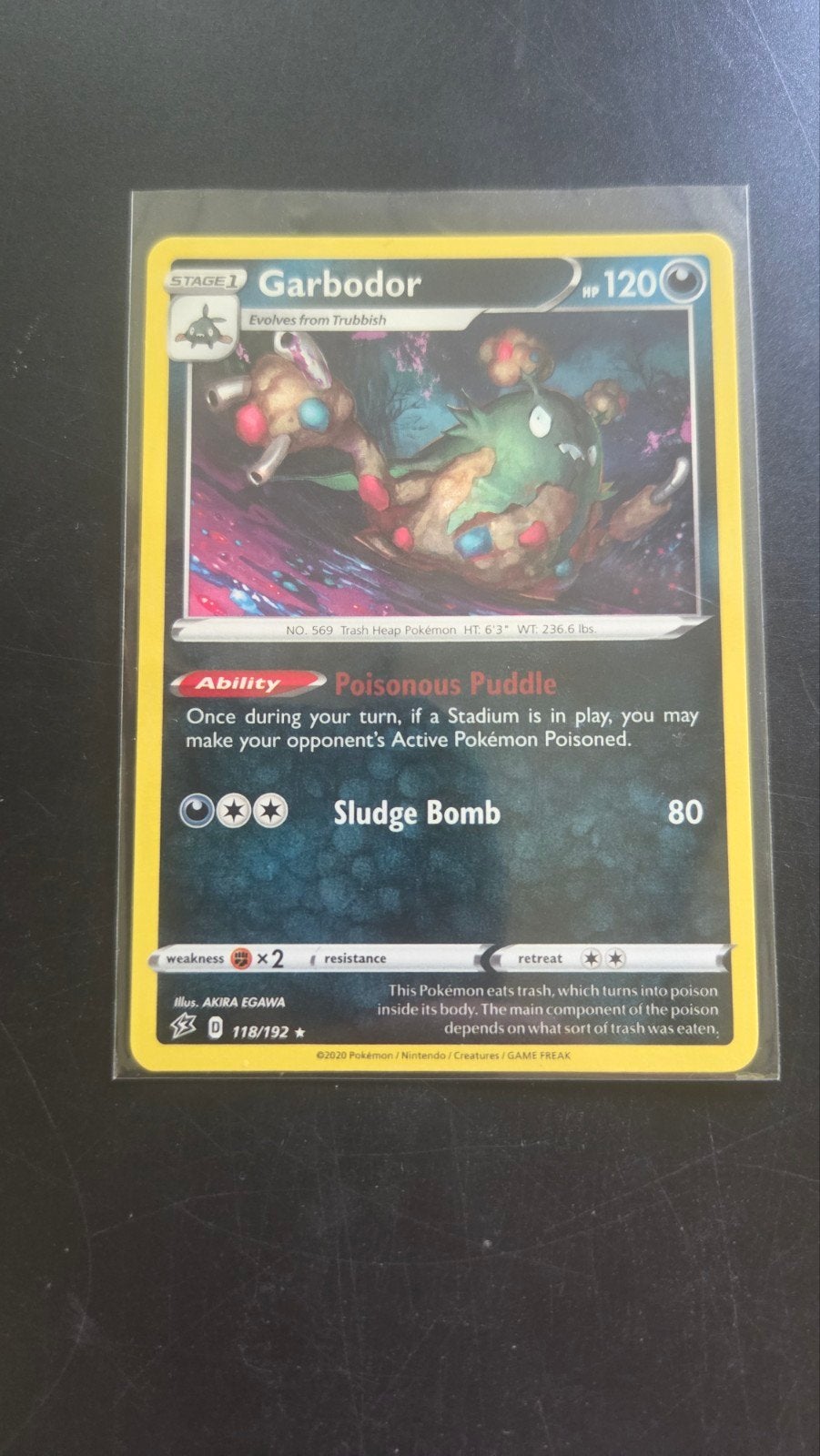 Garbodor 118/192 Rare Rebel Clash Pokémon kaart, Verzenden, Zo goed als nieuw, Losse kaart