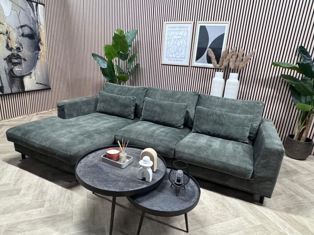 ZGAN Velvet Room108 Hoekbank Carmen - Groen - 285 x 180