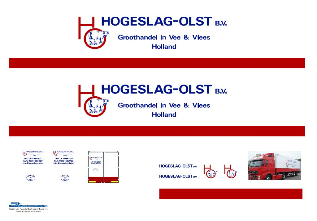 Vrachtauto decal 1:50 Hogeslag Olst, Hobby en Vrije tijd, Modelauto's | 1:50, Verzenden, Nieuw, Bus of Vrachtwagen, Overige merken