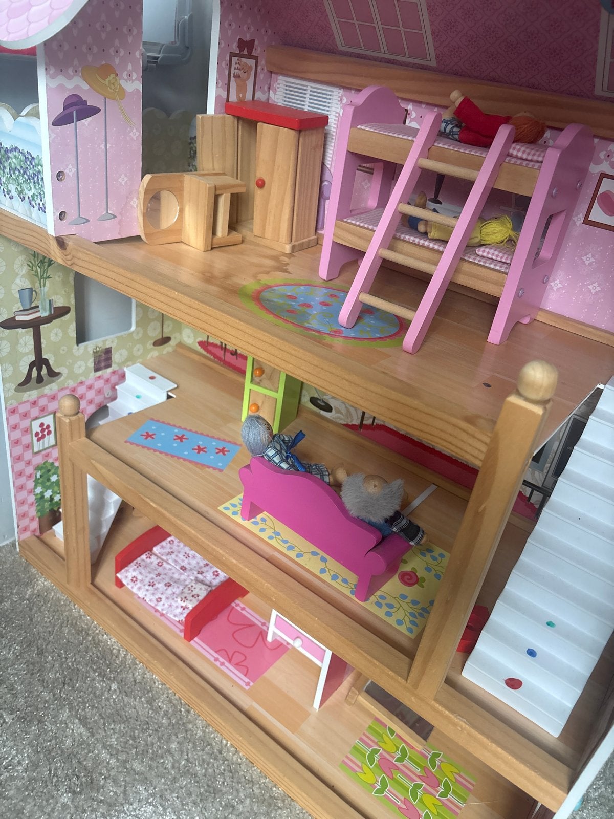 Goki Poppenhuis met veel meubels en accessoires, Kinderen en Baby's, Ophalen, Gebruikt, Poppenhuis