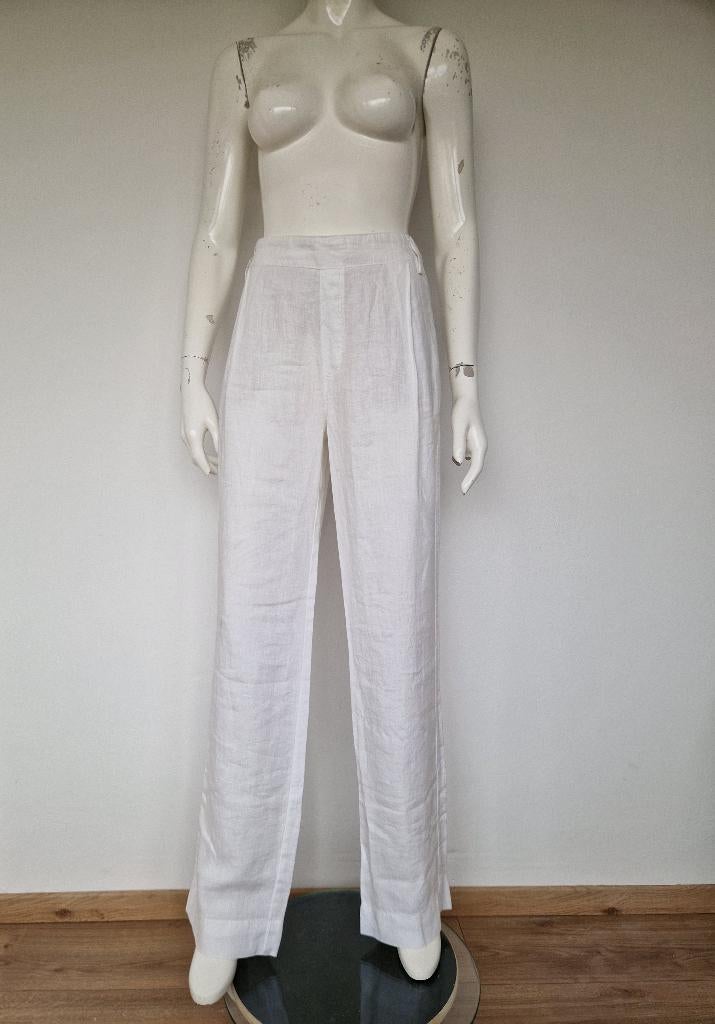 MAC linnen pantalon Chiara. Maat 38, Wit., Maat 38/40 (M), Nijmegen, Wit, MAC