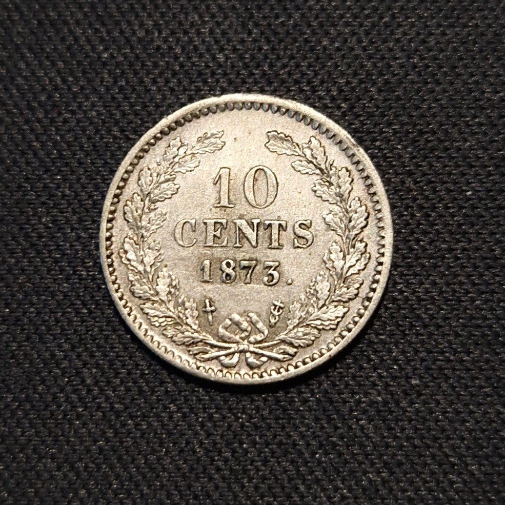 10 cent 1873, Koning Willem III, Verzenden, Zilver, 10 cent