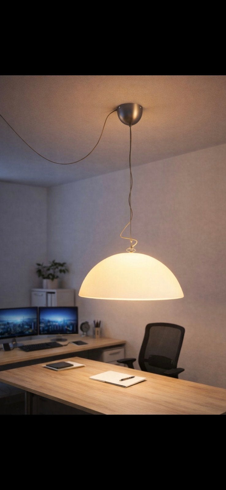 1x Formadri hanglamp basic dome / kayradome 60 kunststof wit, Ophalen, Kunststof, Zo goed als nieuw, E27 (groot)