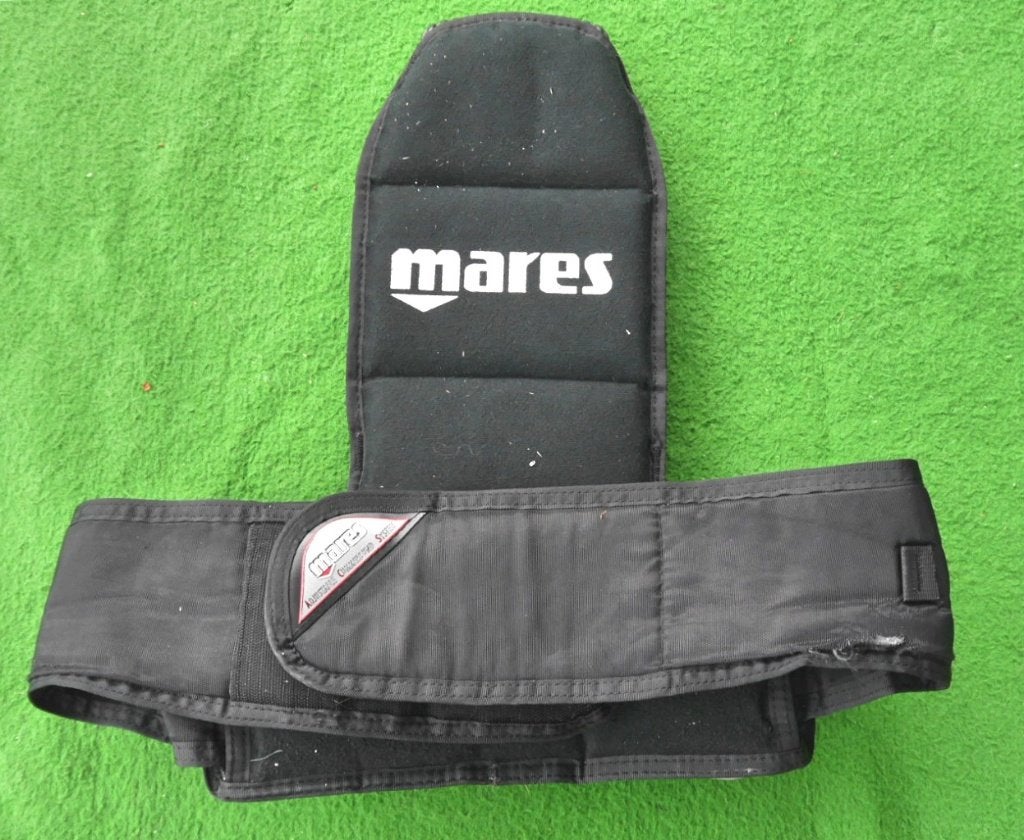 Beklede Mares backplate met buikband maat M, Watersport en Boten, Duiken, Ophalen of Verzenden, Gebruikt, Overige typen