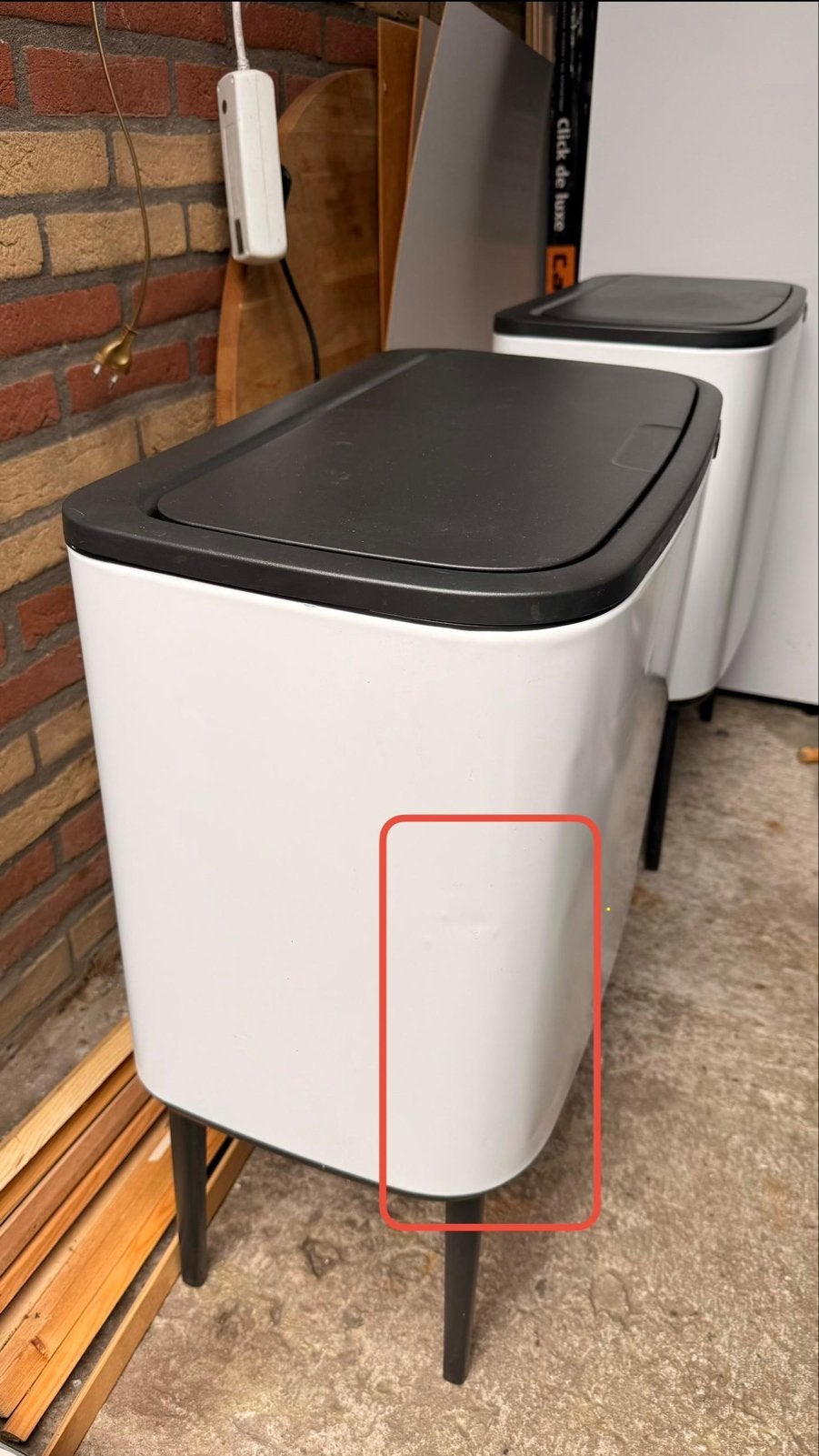 Brabantia Bo Touch Bin - Wit, Huis en Inrichting, Woonaccessoires | Prullenbakken, Gebruikt, Metaal, 75 – 100, 40 liter of meer
