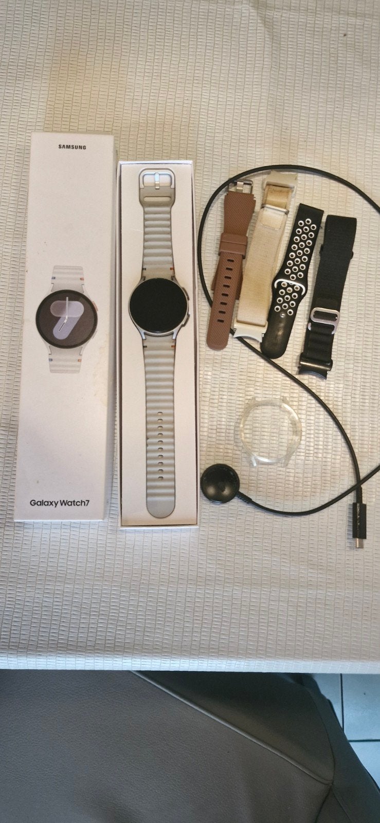 Samsung Galaxy Watch 7 44mm -met extra bandjes, Ophalen of Verzenden, Zo goed als nieuw, Samsung, Waterdicht