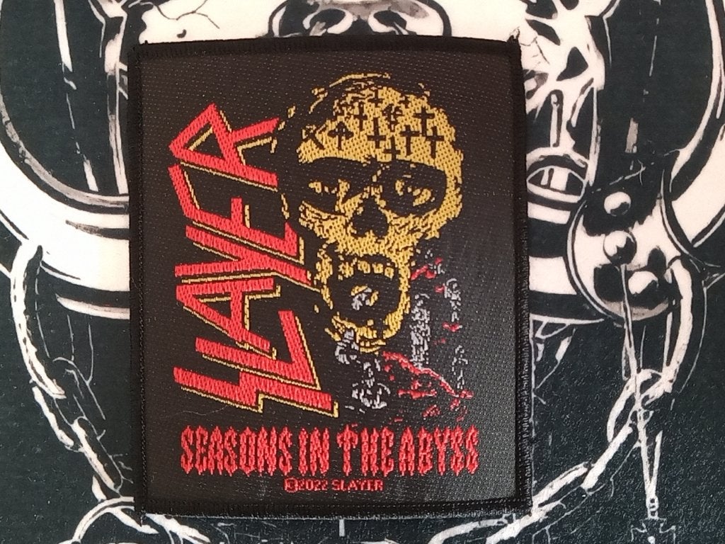 Slayer zeer mooie seasons in the abyss patch 77 metal, Ophalen of Verzenden, Nieuw, Kleding