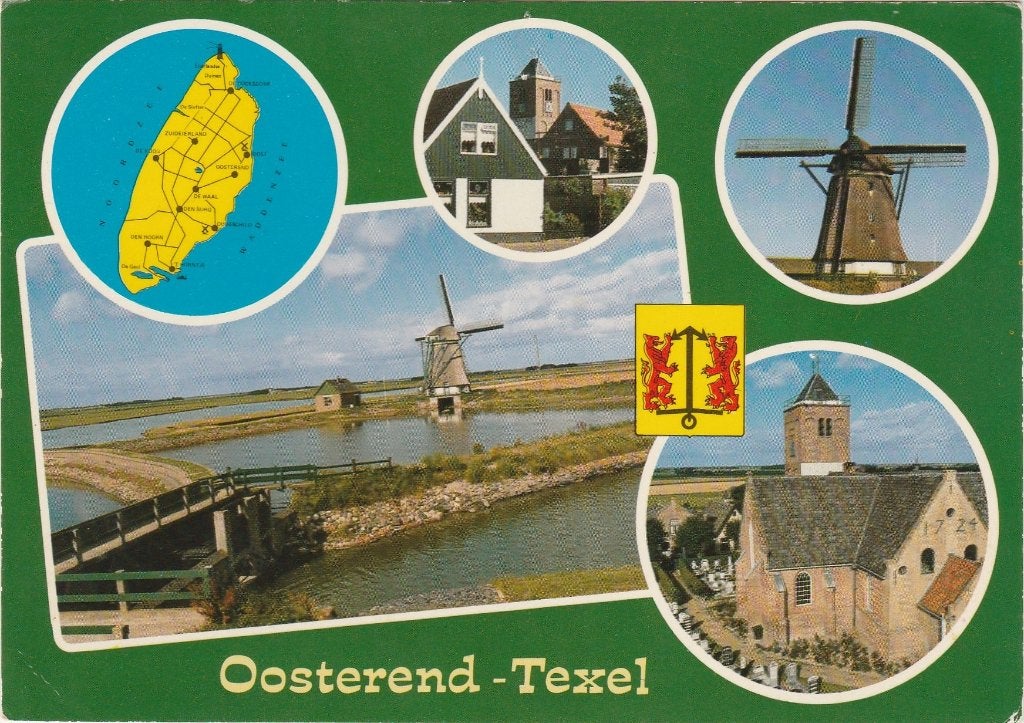 OOSTEREND Landkaart Molen Huis Kerk, Verzenden, 1980 tot heden, Gelopen, Waddeneilanden