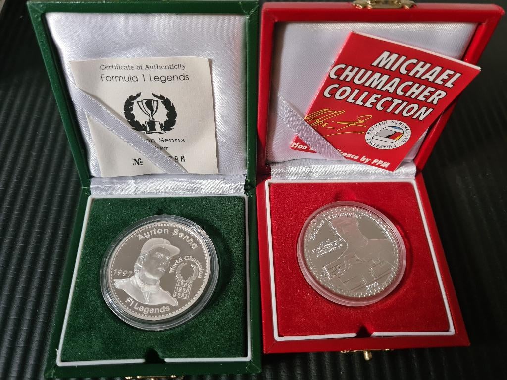 1997 F1 Legends zilver munten, Postzegels en Munten, Ophalen of Verzenden, Zilver