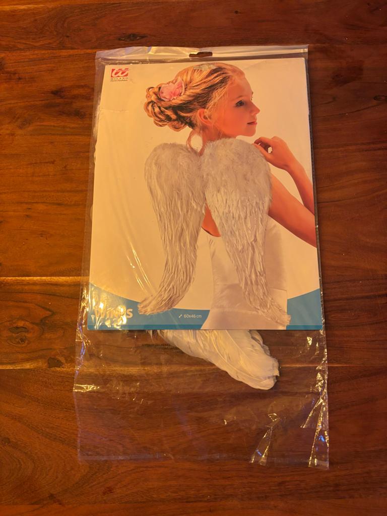 Witte Engelen Vleugels - 60x46 cm - Nieuw in verpakking, Hobby en Vrije tijd, Ophalen of Verzenden, Nieuw, Feestartikel, Carnaval