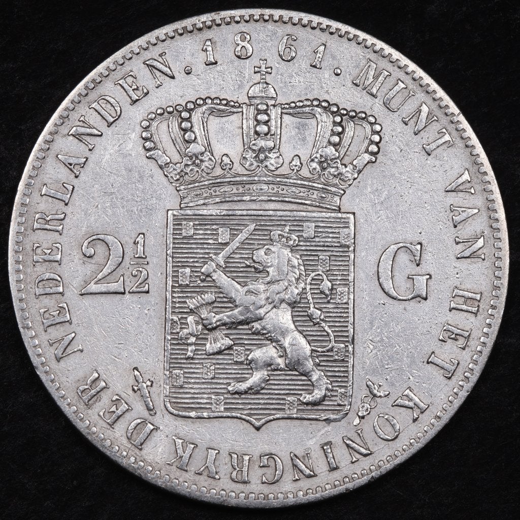 Rijksdaalder 1861. Zfr/ Pr. (P), Postzegels en Munten, Munten | Nederland, Koning Willem III, Zilver, Ophalen of Verzenden, Losse munt