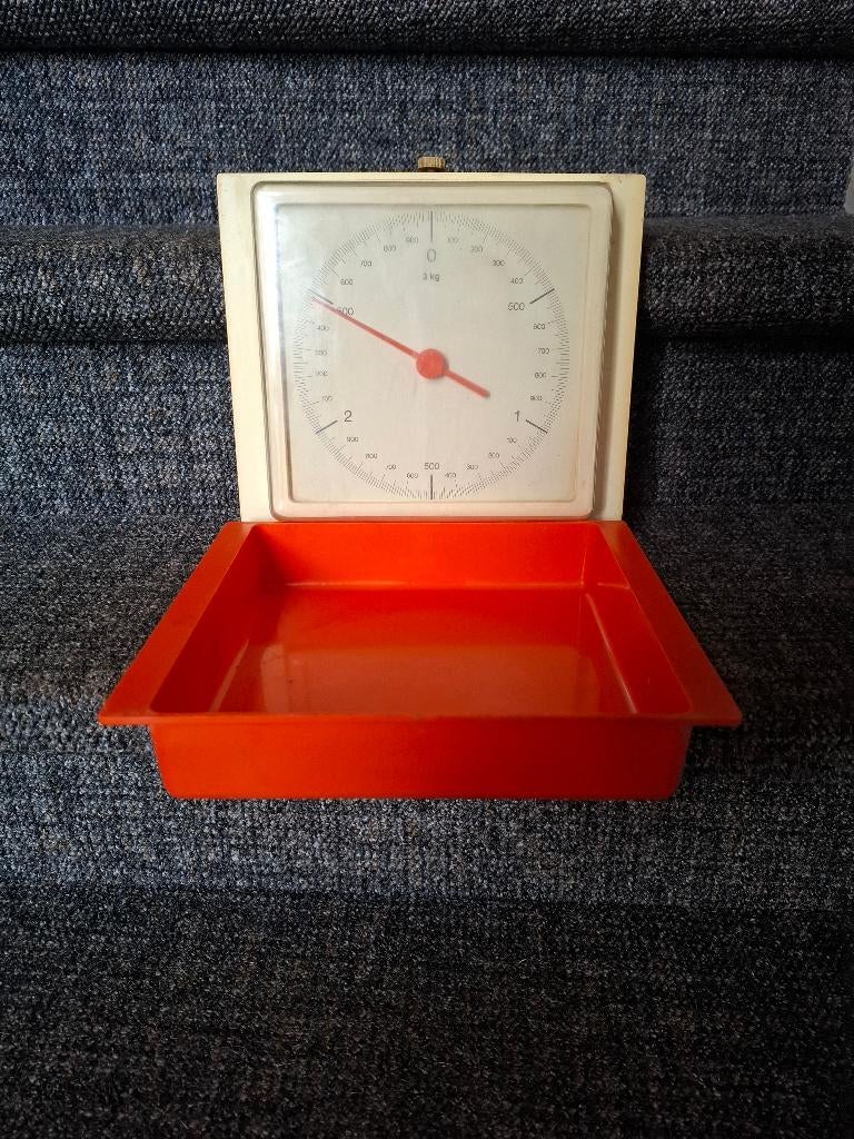 keukenweegschaal westa vintage oranje wit, Ophalen, Minder dan 10 kg, Keukenweegschaal, Zo goed als nieuw