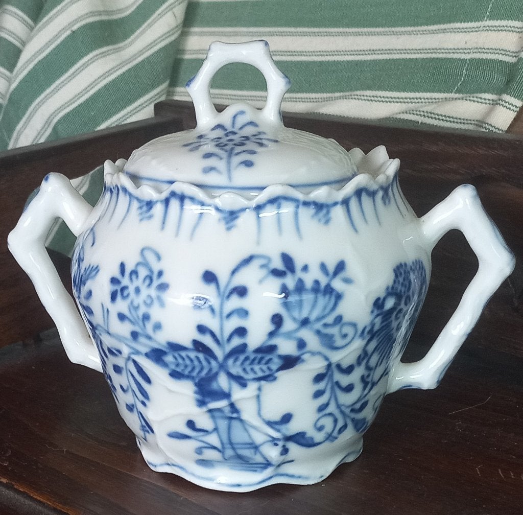 Zwiebelmuster stijl potje van porselein, Huis en Inrichting, Gebruikt, Overige typen, Ophalen of Verzenden, Overige stijlen