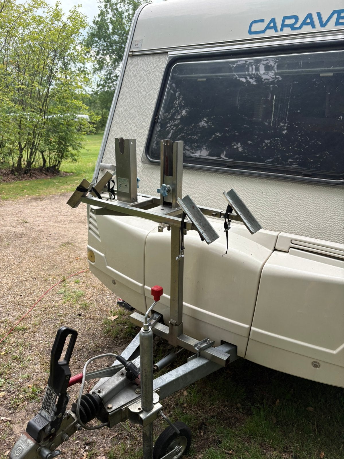 Twinny Load caravan fietsendrager op dissel – voor 2 fietsen, Auto diversen, Fietsendragers, Ophalen, 2 fietsen, Gebruikt, Trekhaakdrager