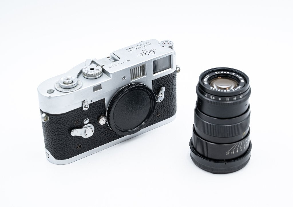 Leica M2 (CLA'd) + Leitz Wetzlar Elmar-C 90 mm f4, Audio, Tv en Foto, Ophalen of Verzenden, Gebruikt, Compact, Leica
