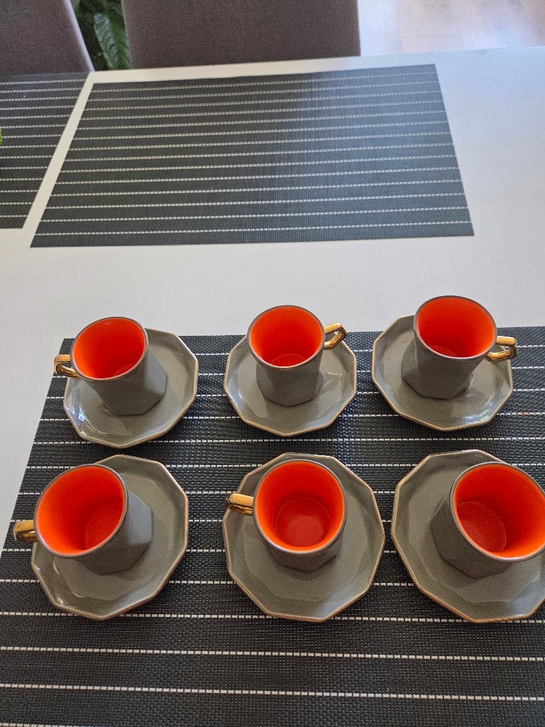 Schafer Porzellanhaus New Bone China Kop en Schotel Set, Ophalen, Zo goed als nieuw, Porselein, Kop en/of schotel
