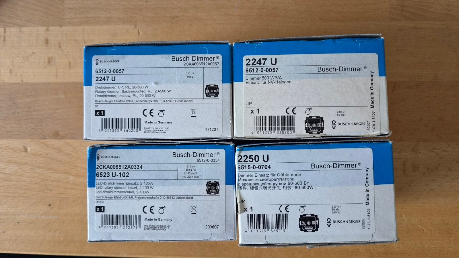 4 Busch-Jaeger dimmers, Ophalen of Verzenden, Zo goed als nieuw, Busch-Jaeger, Dimmer