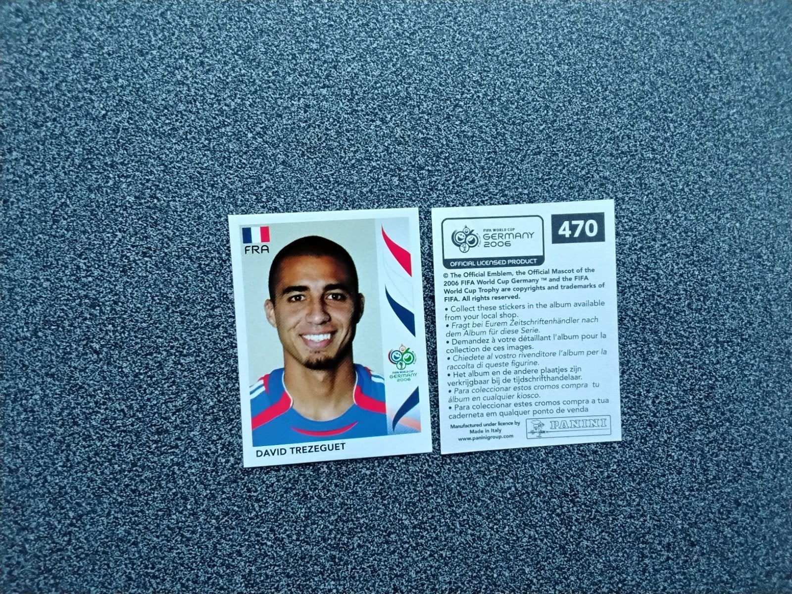 Panini sticker David Trezeguet Frankrijk WK 2006, Ophalen of Verzenden, Zo goed als nieuw, Poster, Plaatje of Sticker