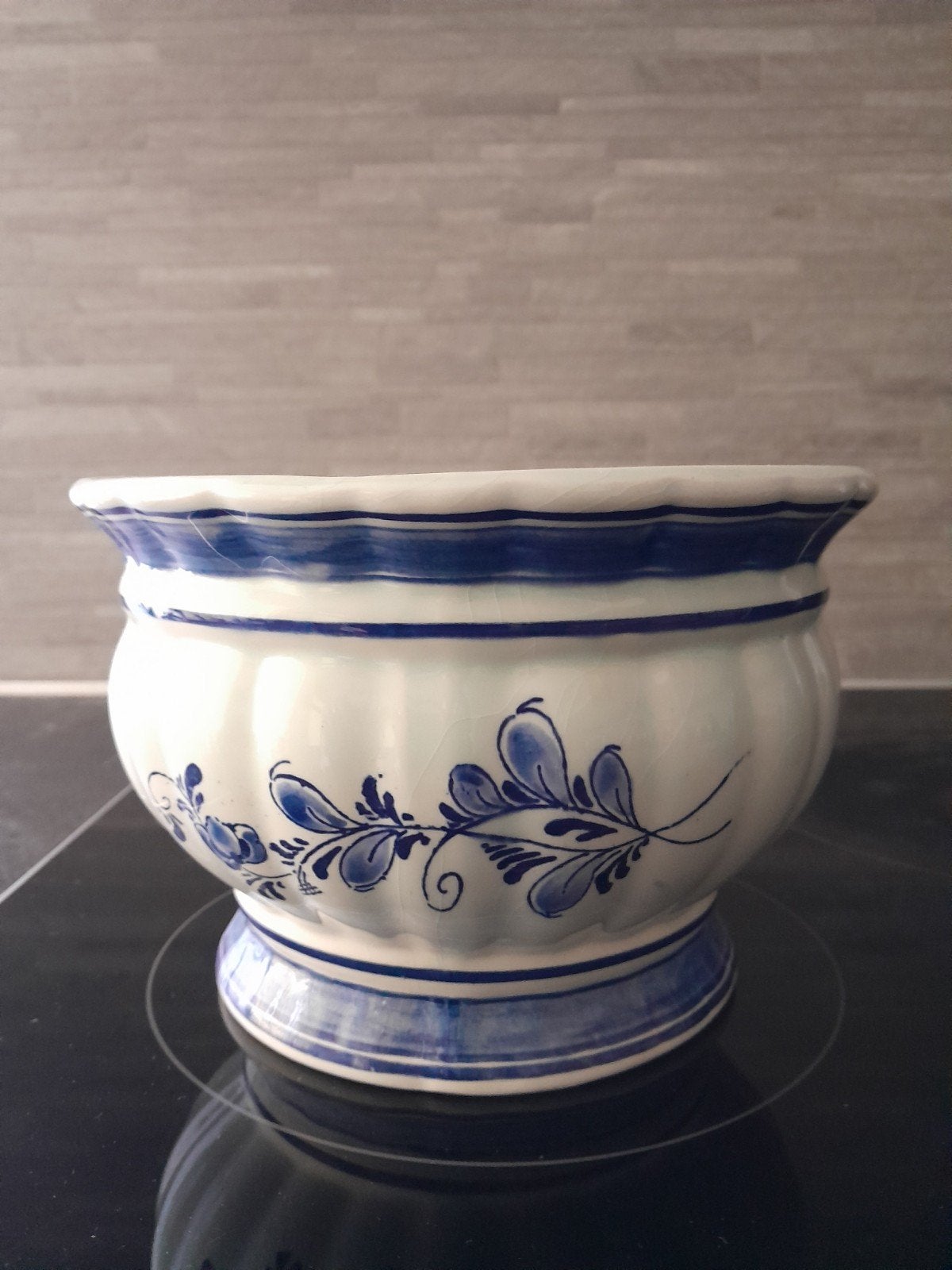 Delftsblauwe bloempot - Handgeschilderd, Ophalen