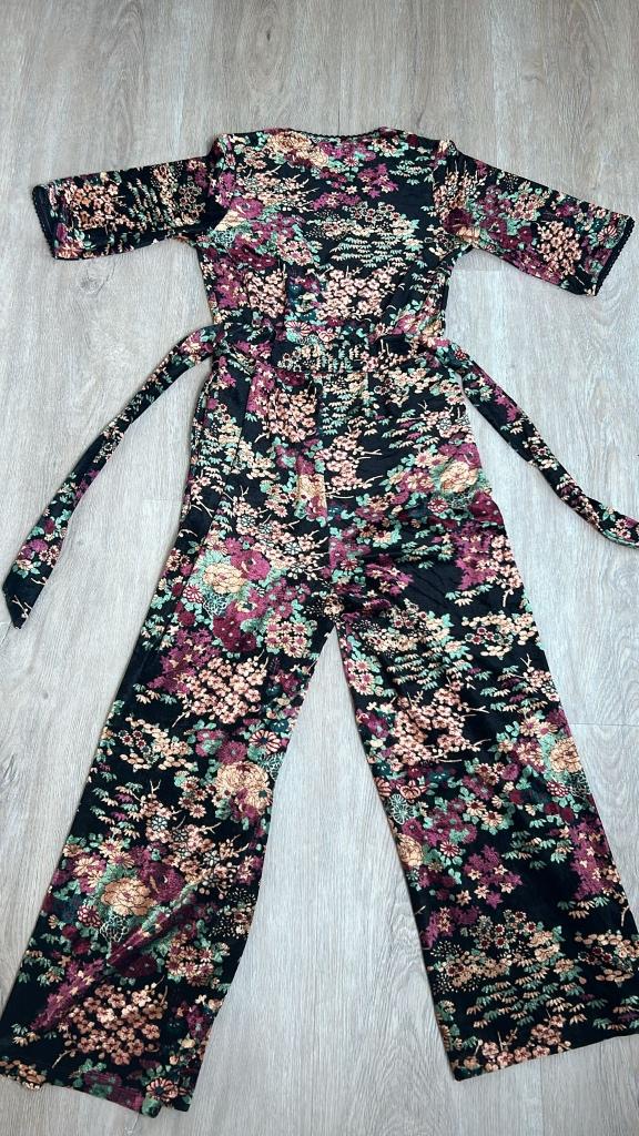 King Louie maat M velvet jumpsuit broekpak 1136, Maat 38/40 (M), Zwart, Ophalen of Verzenden, Zo goed als nieuw