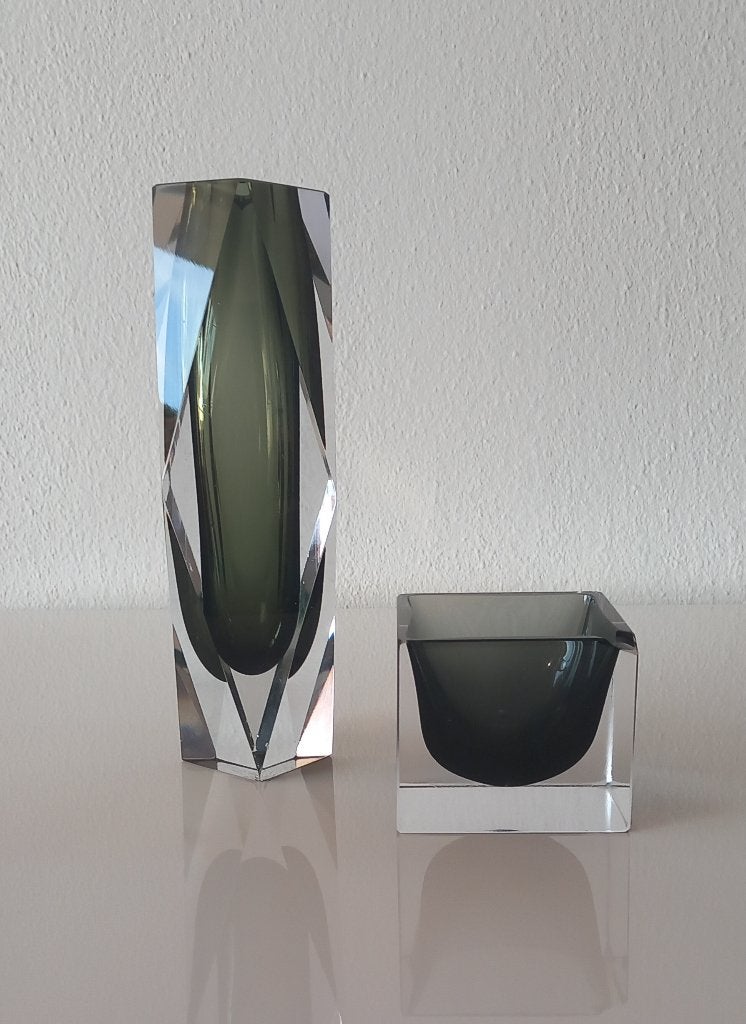 Murano Vaas 30cm Bakje.10x10cm, Ophalen of Verzenden