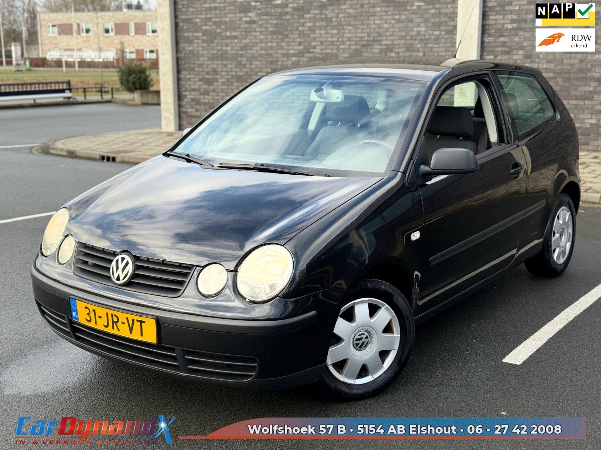Volkswagen Polo 1.2-12V Comfortline | Airco | Nwe Motor | Cr, 1198 cc, Zwart, Origineel Nederlands, Bedrijf
